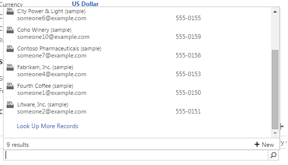 Account Capture - Subgrid Sub Menu