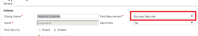 Field Create Capture - Field Requirement